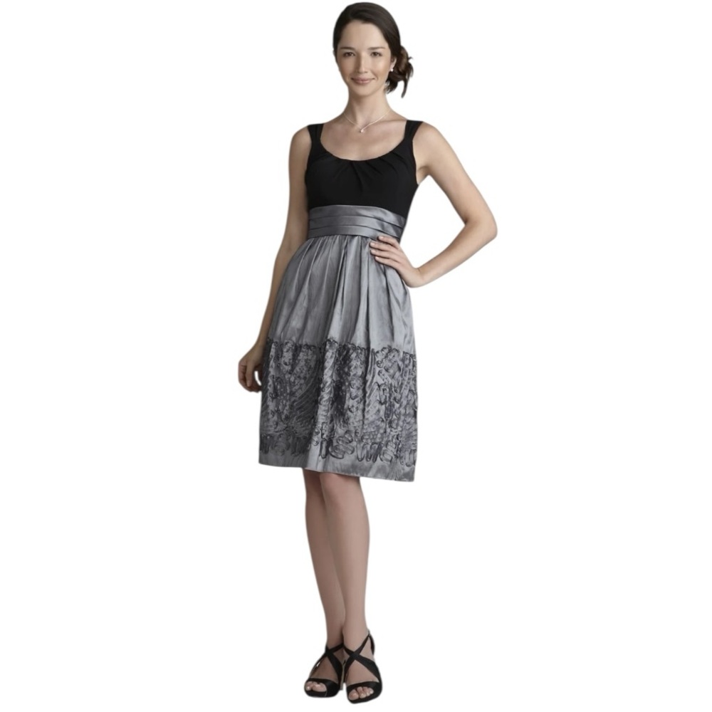 Kathy Roberts Black & Silver Cocktail Dress Sz 16